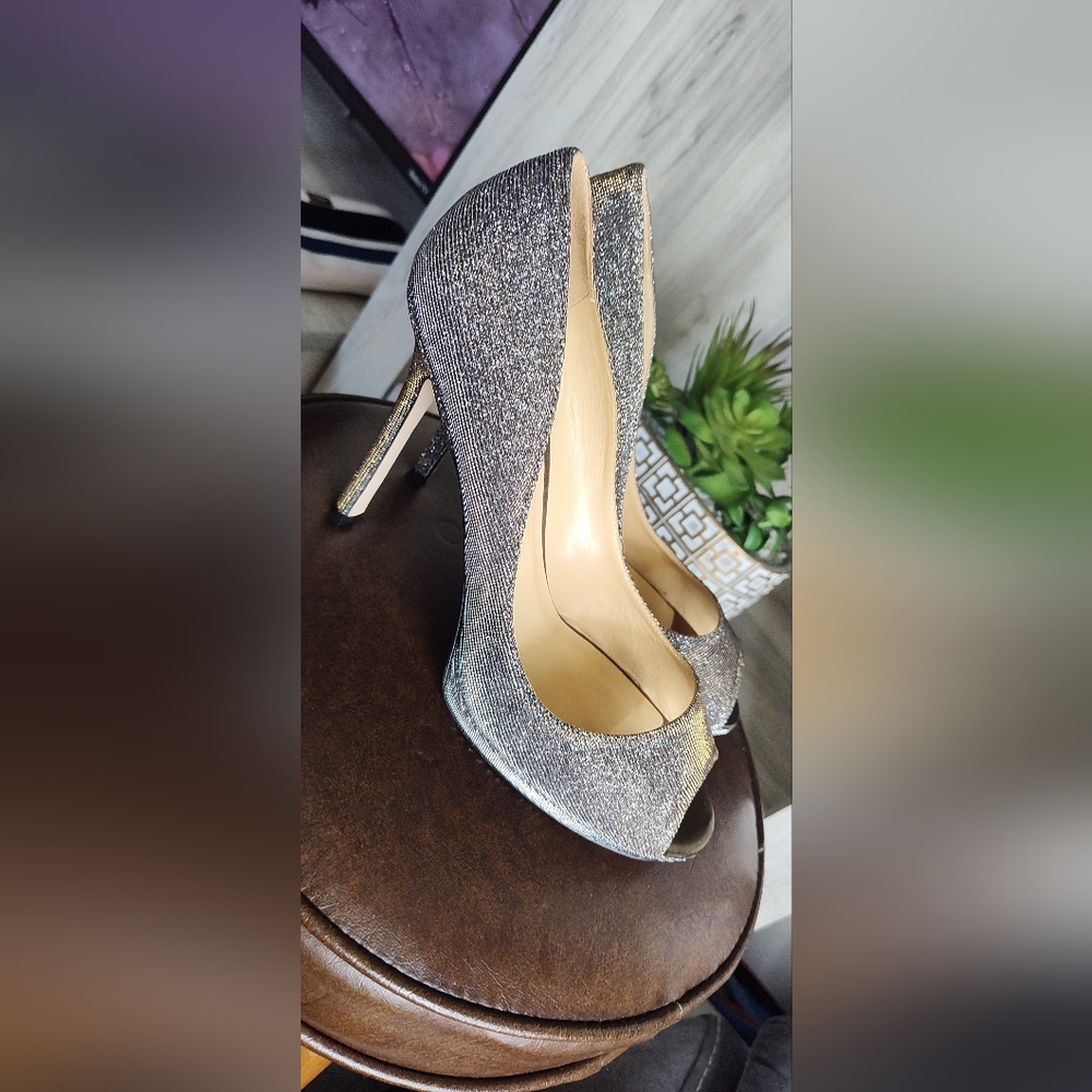 Kate Spade Sparkle Open Toe Heels 4.5", SZ 9.5 Gorgeous
